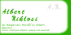 albert miklosi business card